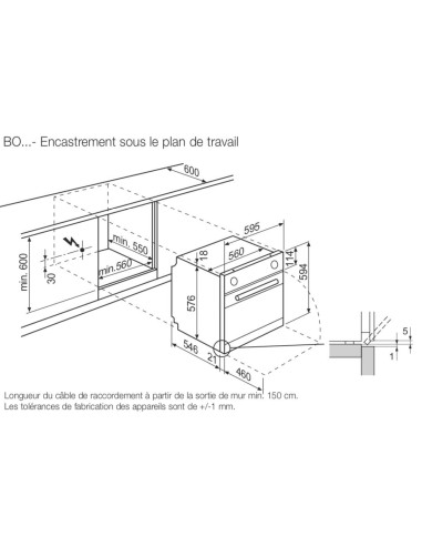AEG BOBM inox - encastrement sous plan