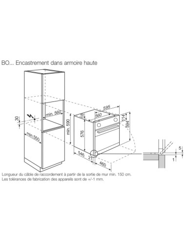 AEG BOBZDB noir - encastrement armoire haute