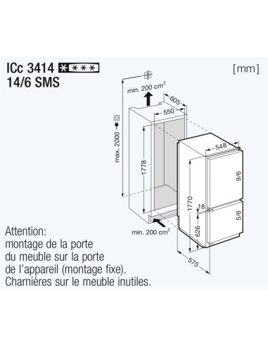Liebherr ICc 3414 Comfort - dimensions