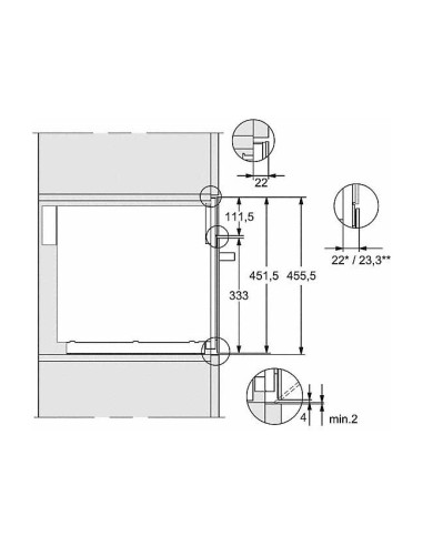 Miele M 7244-60 TC noir - dimensions