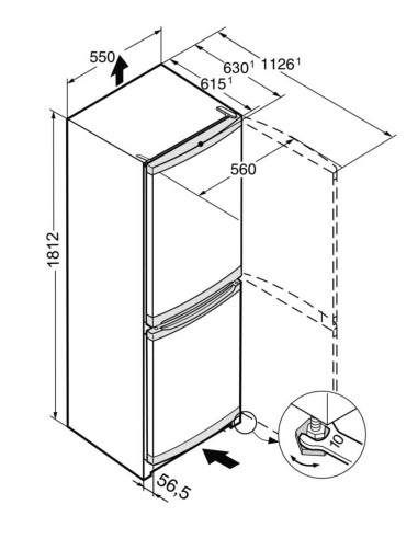 Liebherr CUe 3331 Comfort - dimensions