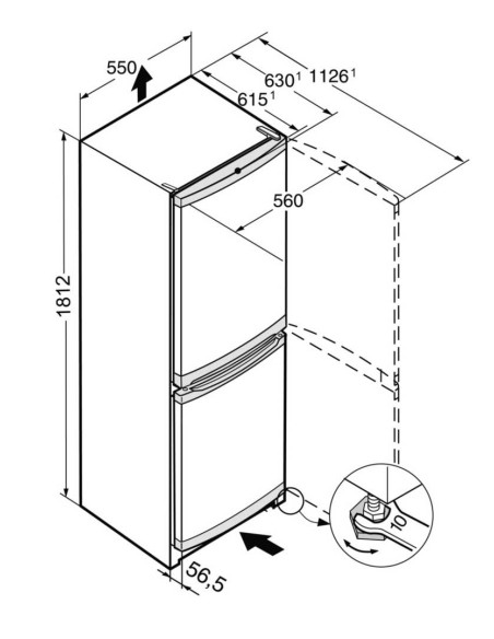 Liebherr CUe 3331 Comfort - dimensions