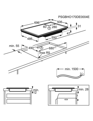 Electrolux GK69TSCN - dimensions