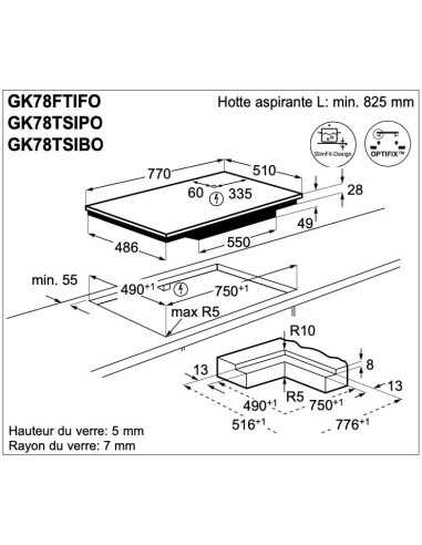 Electrolux GK78TSiBO - dimensions