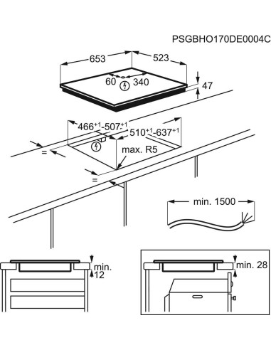 Electrolux GK65TSF - dimensions
