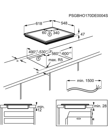 Electrolux GK58TSPLCN - dimensions