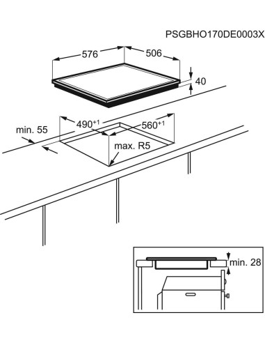 Electrolux GK58CN - dimensions