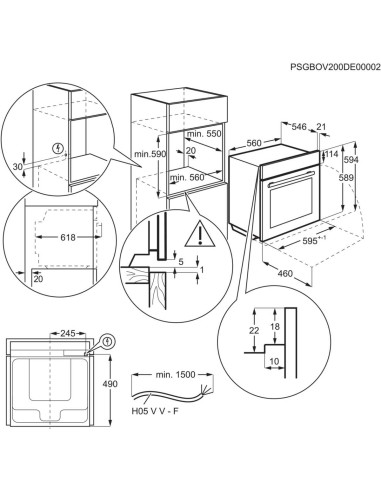 Electrolux EB6L80SP miroir - dimensions