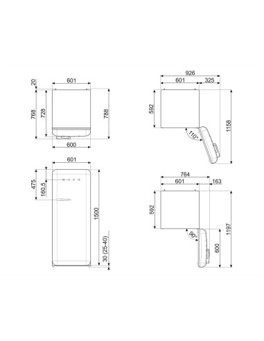 Smeg FAB28LSV5 - dimensions
