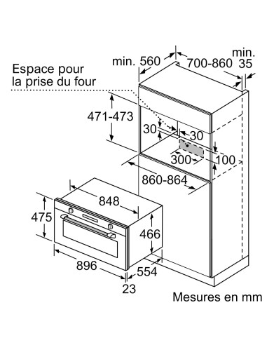 Siemens VB558C0S0 inox - dimensions