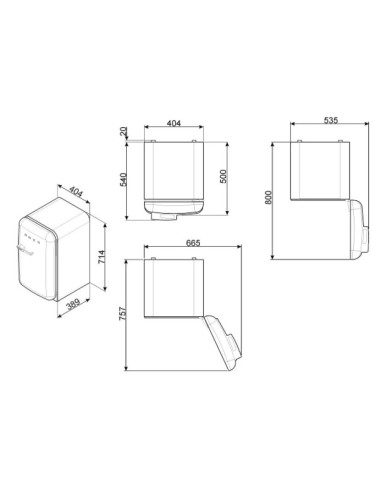 Smeg FAB5RCR5 Crème - Charnière droite