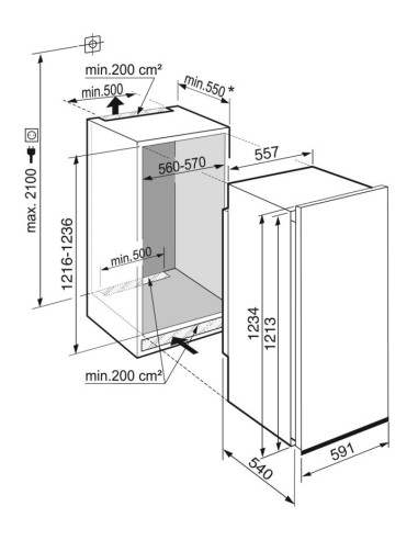 Liebherr DRe 4101 PURE - Dimensions