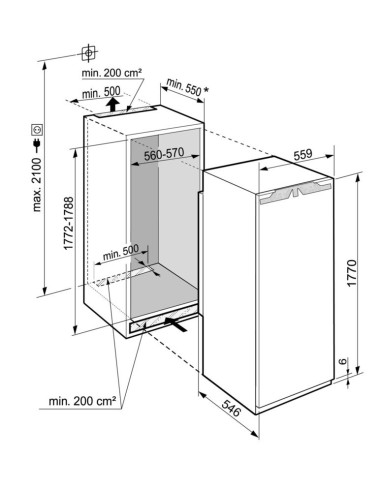 Liebherr IRe 5100 PURE - dimensions