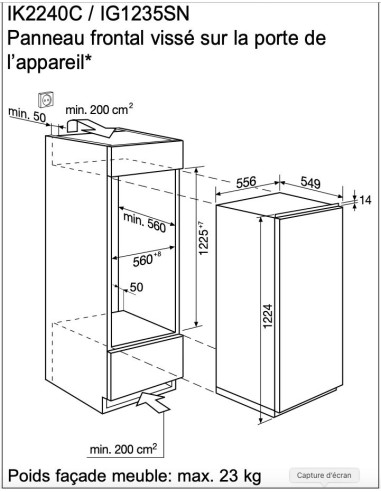 Electrolux IG1235SN - dimensions