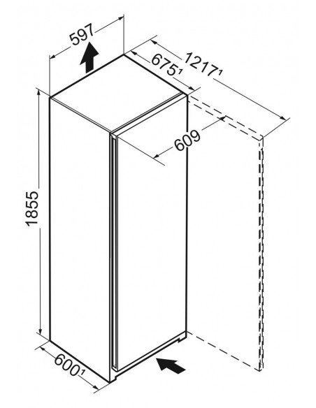 Réfrigérateur Liebherr RBstd 528i PEAK BioFresh - dimensions
