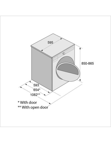 Asko TDC 1781HW - Dimensions