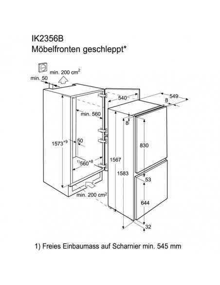 Electrolux IK2356BR - dimensions