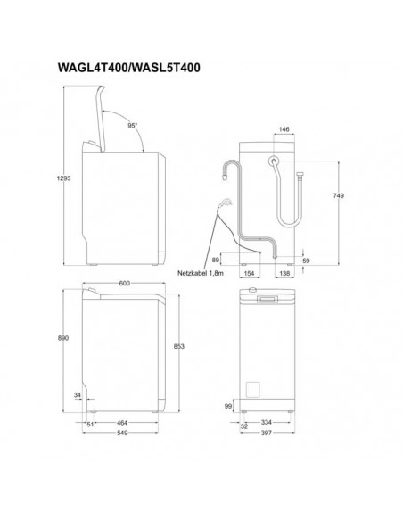 Electrolux WAGL4T400 - dimensions