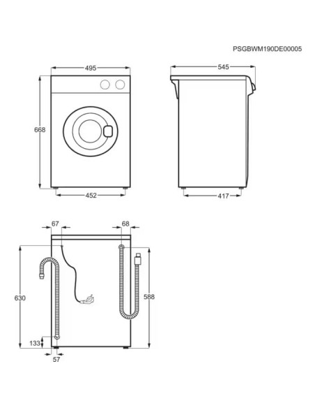 Electrolux EWC1352 - dimensions