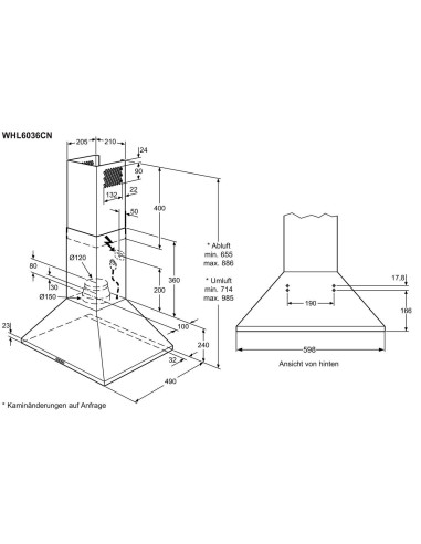 Electrolux WHL6038CN - dimensions