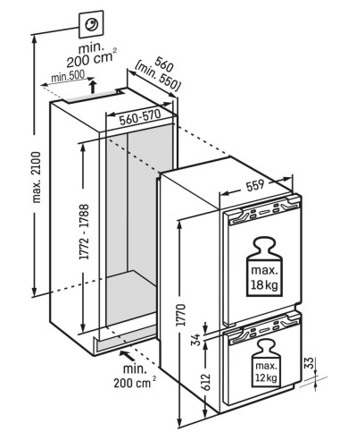 Liebherr IRCe 5121 PLUS - dimensions