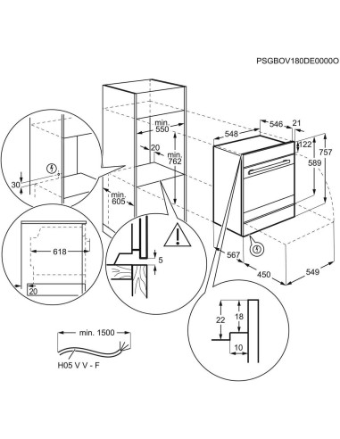 Electrolux EB7L4XSW noir - dimensions