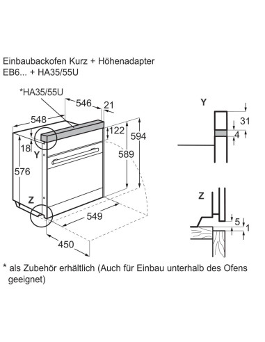 Electrolux EB6GL4XCN Inox - dimensions