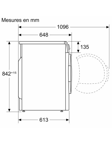 Siemens WQ35G2D9CH iQ500 extraklasse - dimensions