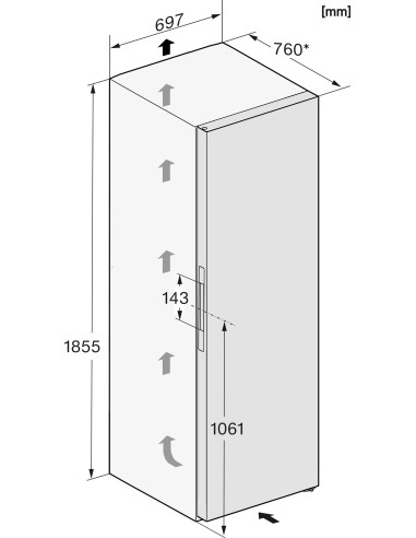 Miele FN4879C NoFrost - dimensions