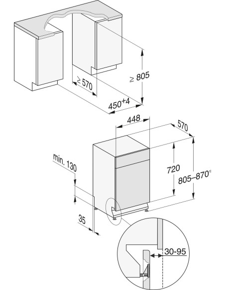 Miele G 15740-45 SCi SL inox - dimensions