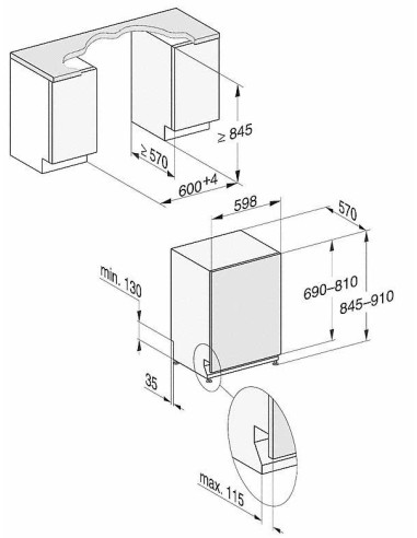 Miele G 27985-60 SCVi XXL AutoDos - dimensions