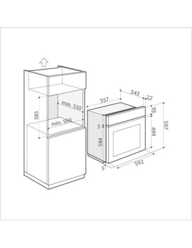 De Dietrich DOP8360A anthracite - dimensions