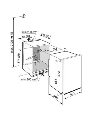 Liebherr DRe 3901 PURE - dimensions