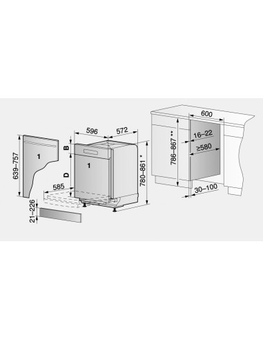 ZUG Adora Vaisselle V4000 60cm Standard - dimensions