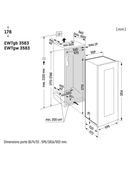Liebherr EWTgb 3583 Vinidor - dimensions