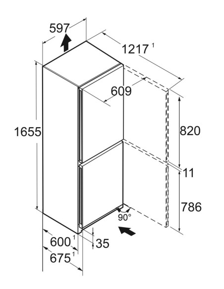 Liebherr CNsfd 5023 BLU PLUS NoFrost - Dimensions