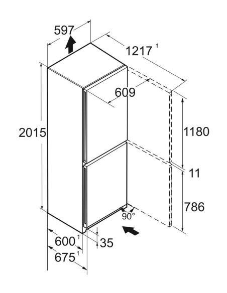 Liebherr CBNc 5723 BLU PLUS NoFrost - dimensions