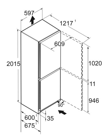 Liebherr CNc 5724 PLUS BLU NoFrost - Dimensions