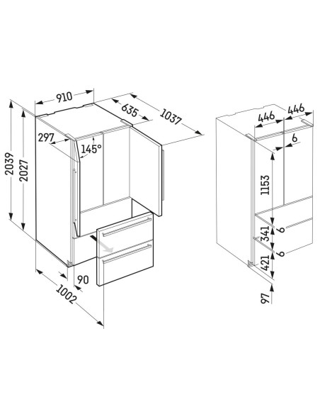 Liebherr CBNste 8872 NoFrost - dimensions