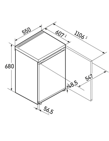 Liebherr Re 1000 Pure - dimensions