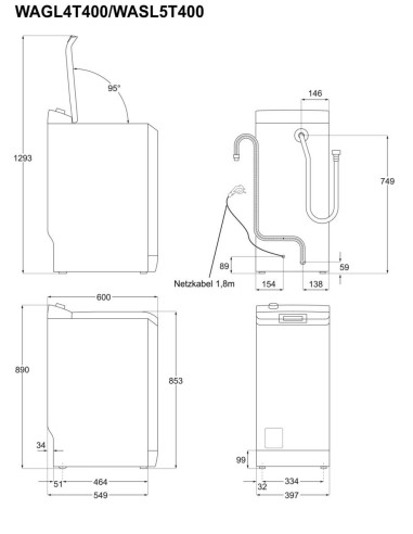 Electrolux WASL5T500 - dimensions