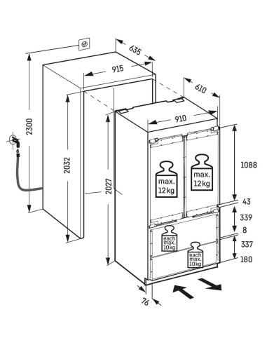 Liebherr ECBNe 8872 NoFrost - dimensions