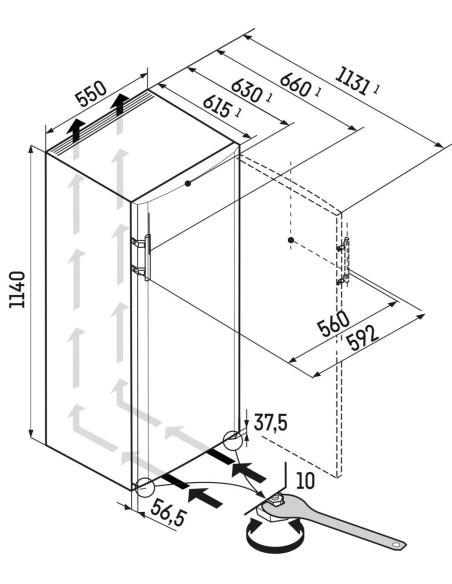 Liebherr Ke 2350 Comfort - dimensions