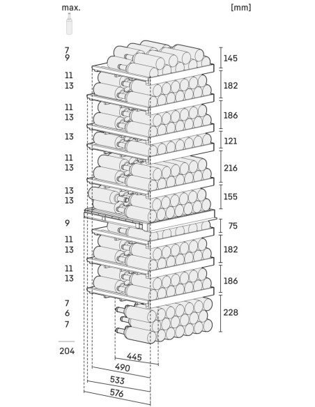 Liebherr WPgbi 7472 Vinidor Selection - rangement des bouteilles