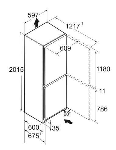 Liebherr CBNstb 579i PEAK BioFresh - dimensions