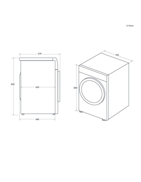 Haier HW90-BD14CIGU1 - dimensions