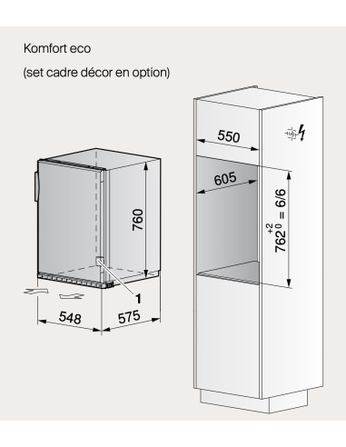 ZUG Komfort eco 55cm blanc - dimensions armoire haute