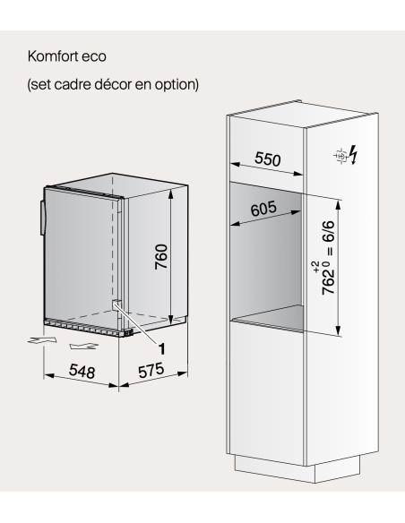 ZUG Komfort eco 55cm blanc - dimensions armoire haute