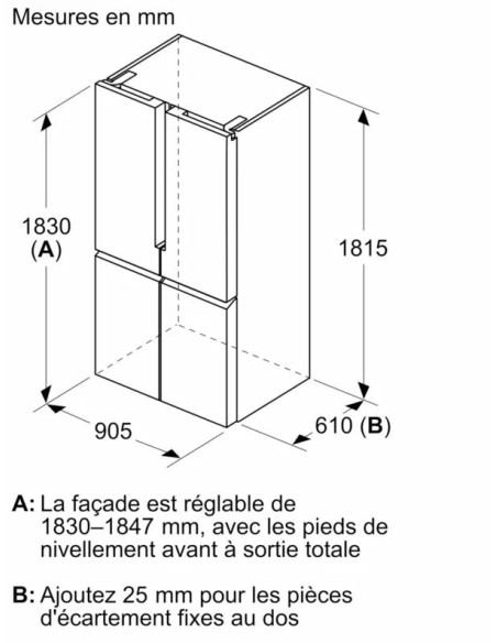 Siemens KF96NAXEA iQ300 - dimensions