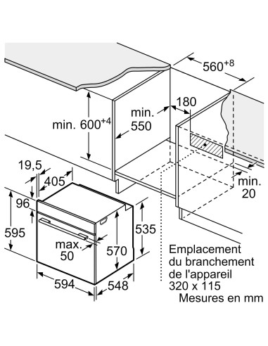 Siemens HB578GBS0 iQ500 inox - dimensions